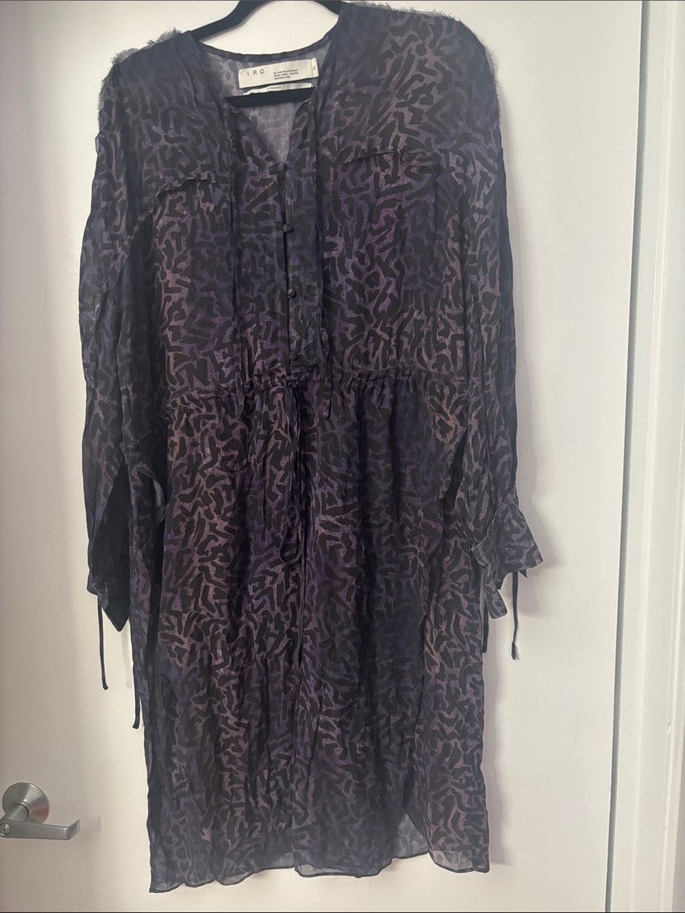 IRO Black and Purple Patterned Tunic